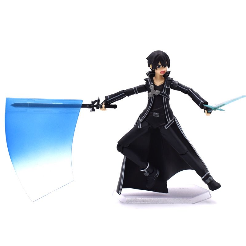 Details about   15cm Sword Art Online Action Figure SAO Kirito Figma 174 Model Doll With Sword