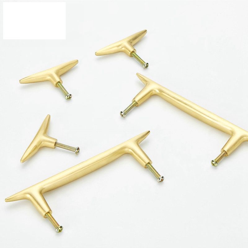 2019 Nordic Style Brushed Brass Tbar Cabinet Knob Handles