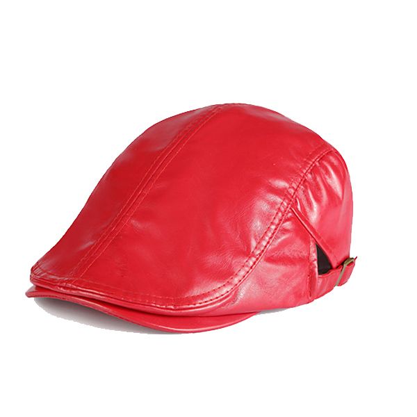 Women Men Newsboy Beret Cap Solid Genuine Leather Casquette Artist Gangster Travel Cabbie Gatsby Hat