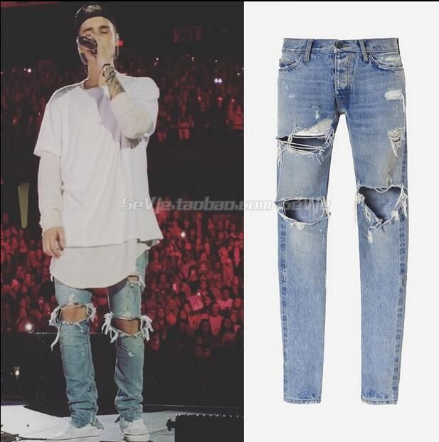 indigo distressed denim fear of god