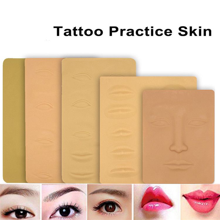YouCY Blank Face Tattoo Practice Skin Silicone Design False Skins for Beginners Tattoo Permanent Makeup Practice 