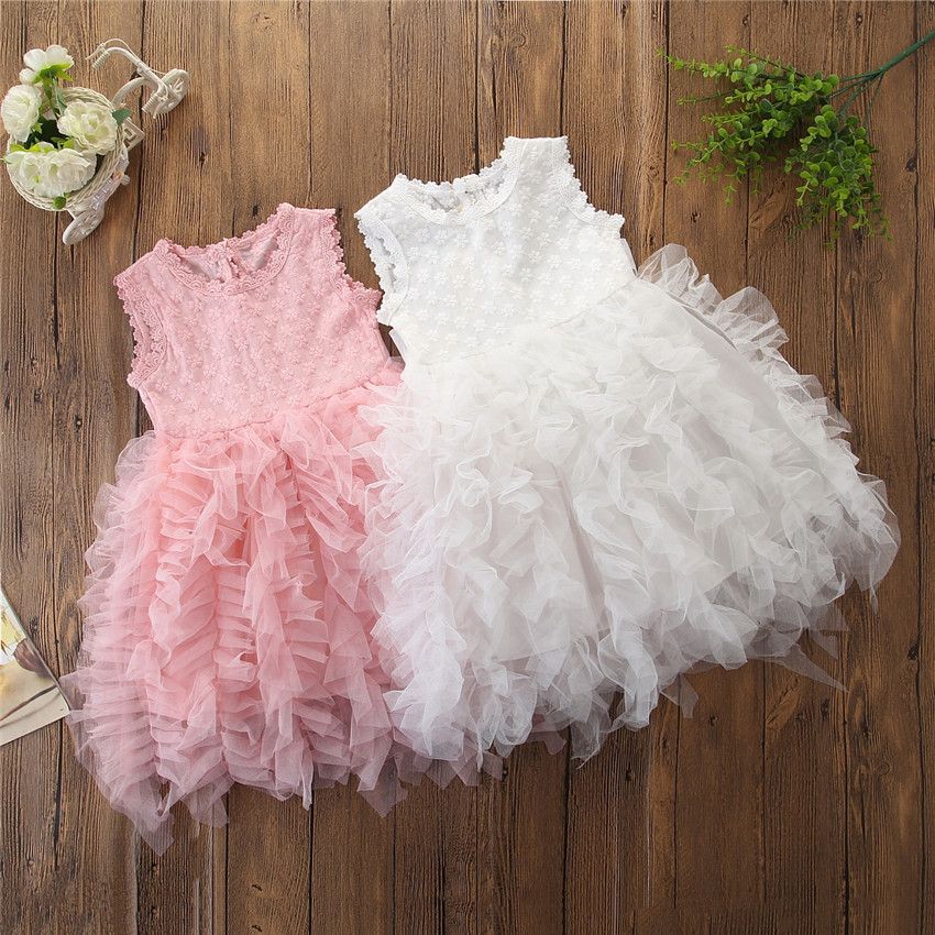 Baby Girls Tutu Lace Dress Children Sleeveless Vest Princess Dresses