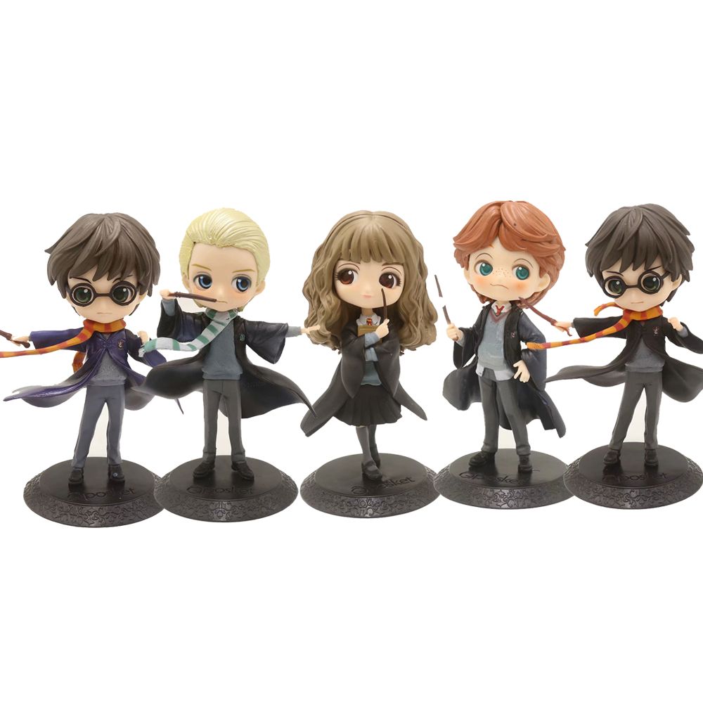 New Qposket Cute Big Eyes Harry Potter Ron Weasley Hermione Granger Draco Malfoy Action Figures Toys Hobbies