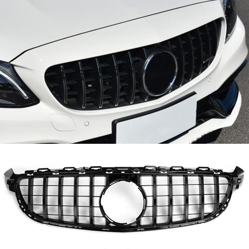 EBDH Bumper Grill W205 GT R for GTR for AMG Car Front Grille for Mercedes for Benz W205 for AMG Appearance C200 C250 C300 C350 2015-2018,Black EBDH Bumper Grill W205 GT R for GTR for AMG Car Front Grille for Mercedes for Benz W205 for AMG Appearance C200 C250 C300 C350 2015-2018,Black