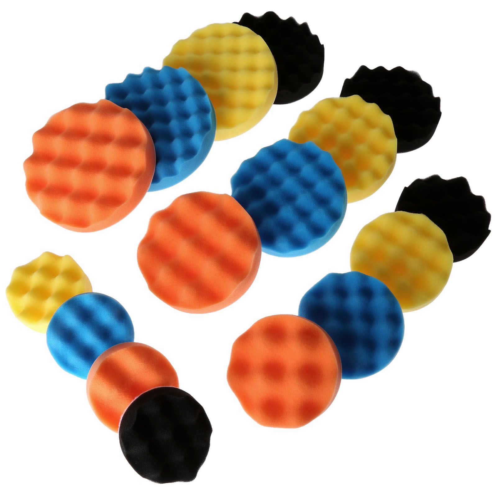 5pcs 6/" 7/" Waffle Sponge Buffing Polishing Pads Kit Car Polisher Buffer Wave