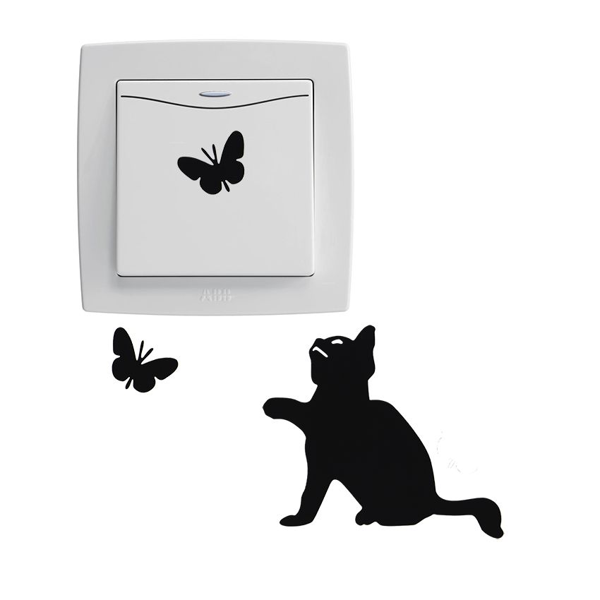 Room Window Wall Decorating Switch Vinyl Decal Sticker Decor Cartoon Qute Cat