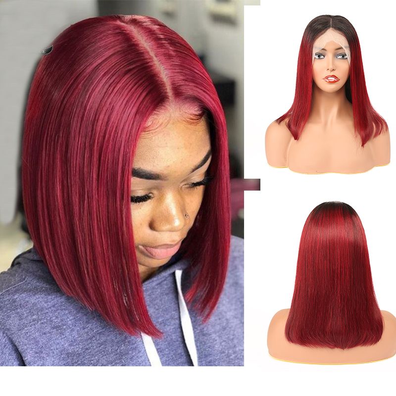 burgundy lace front wig