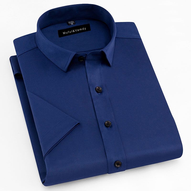2019 New Summer 2019 Solid Short Sleeve Men S Dress Shirt