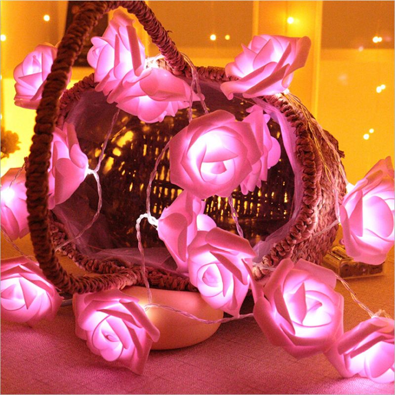 20 LED Fairy String Lights Wedding Garden Rose Flower Party Valentine Decoration
