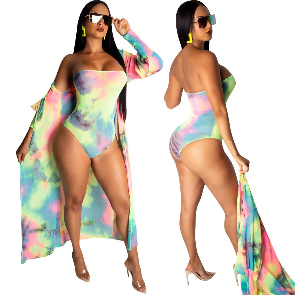 tie dye two piece swimsuit