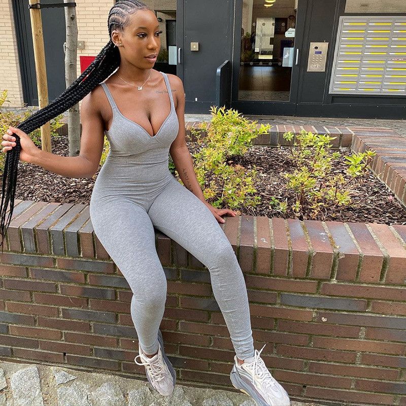 grey bodycon jumpsuit