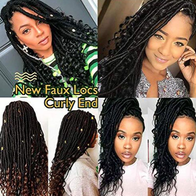 2020 6packs18inches Goddess Locs Crochet Straight Hair With Curly