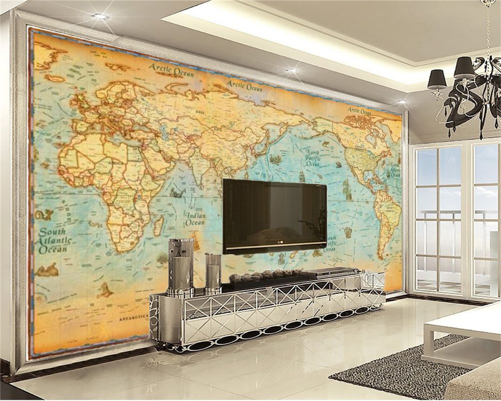 Classic 3d Wallpaper HD World Map Living Room Bedroom Background Wall  Decoration Mural Wallpaper