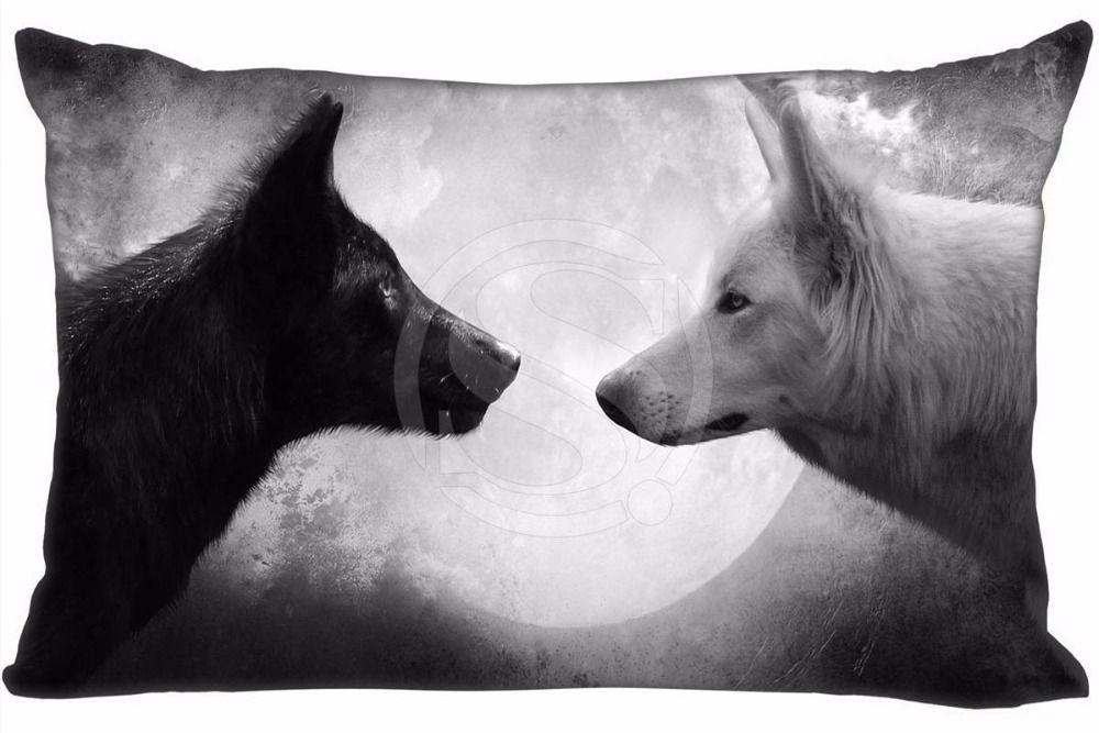 New Wolf Pillowcase Custom Zippered Rectangle Pillow Cover Cases
