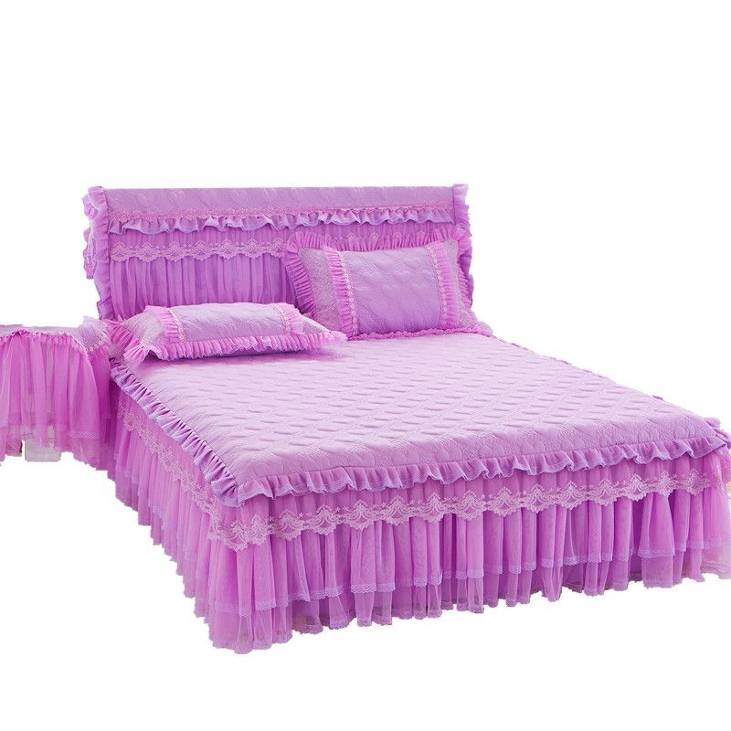 Beautiful Princess Lace Bed Skirts Twin, Pink Queen Size Bed Skirt