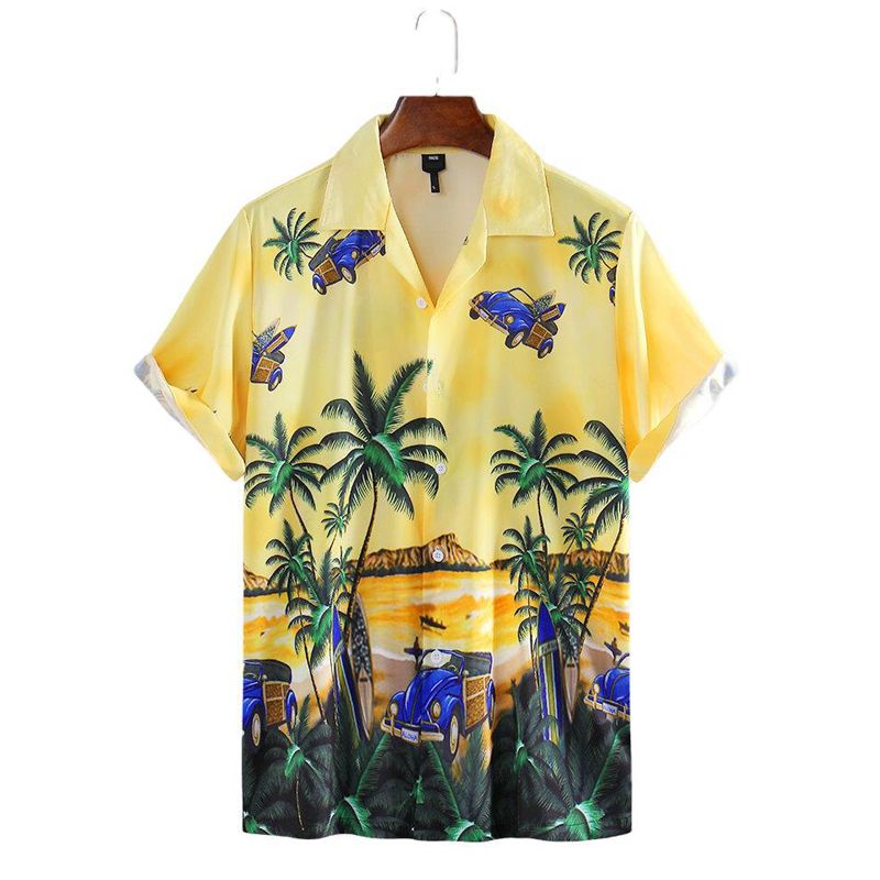 Camisa Hombre Manga Corta Hawaiian Summer Beach 8664 Camisa Hombre Manga Corta Hawaiian Summer Beach 8664
