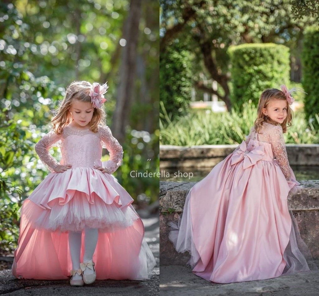 Hot Sale Purple Flower Girl Princess Ball Gown Formal Prom Party Pageant Dress