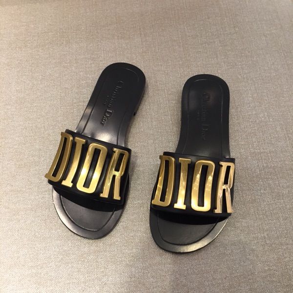 dior slides black and gold