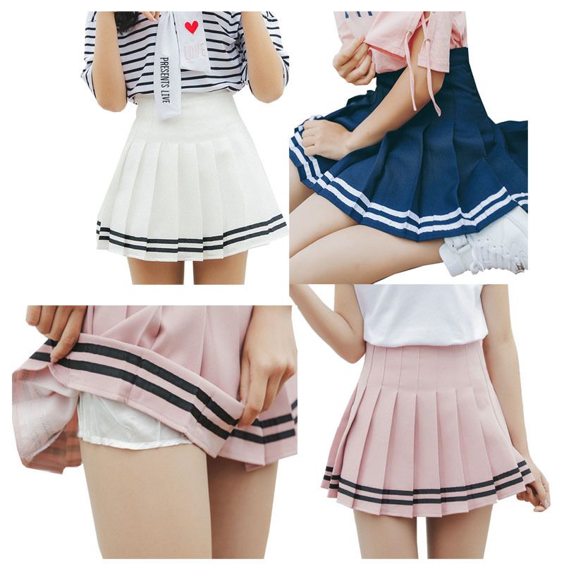 Hibote Mujeres Falda A Cuadros Estilo Lolita Harajuku Kawaii Faldas A Rayas Dulces Mini Lindo Uniforme Escolar Falda