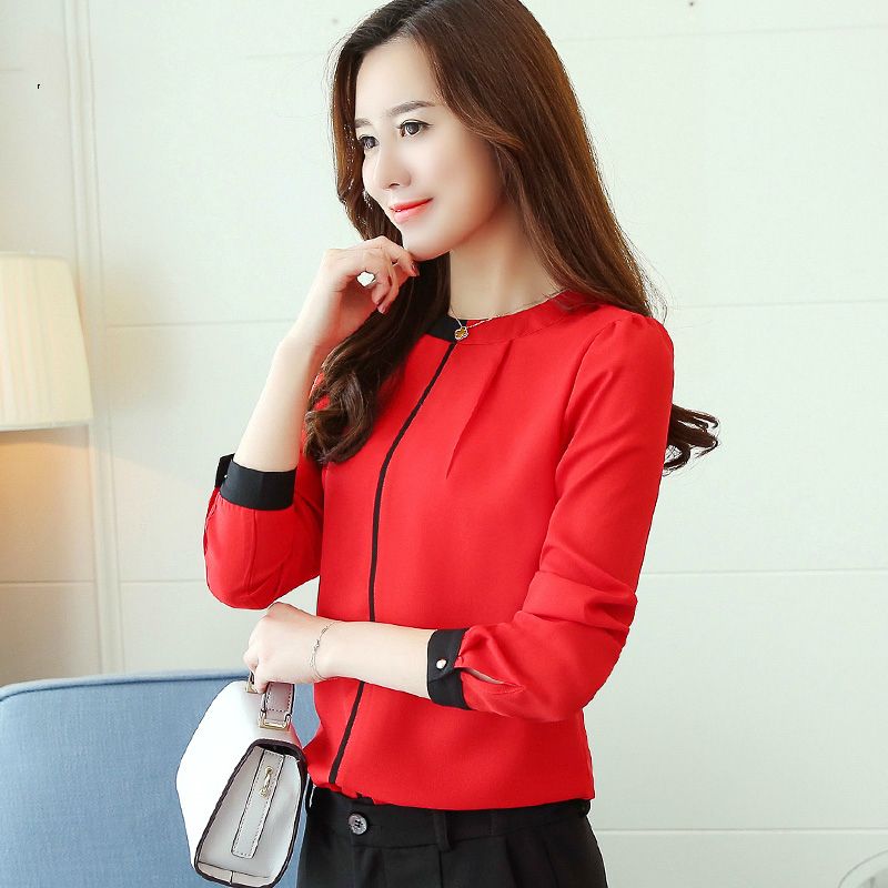 2021 Chiffon Women Blouse Shirt 2019 Long Sleeve Red Womens Clothing Office Lady Blouse Womens Tops Ladies Shirt Blusas A91 30 Y200103 From Shanye01 10 63 Dhgate Com