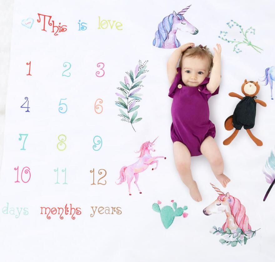 baby girl monthly milestone blanket