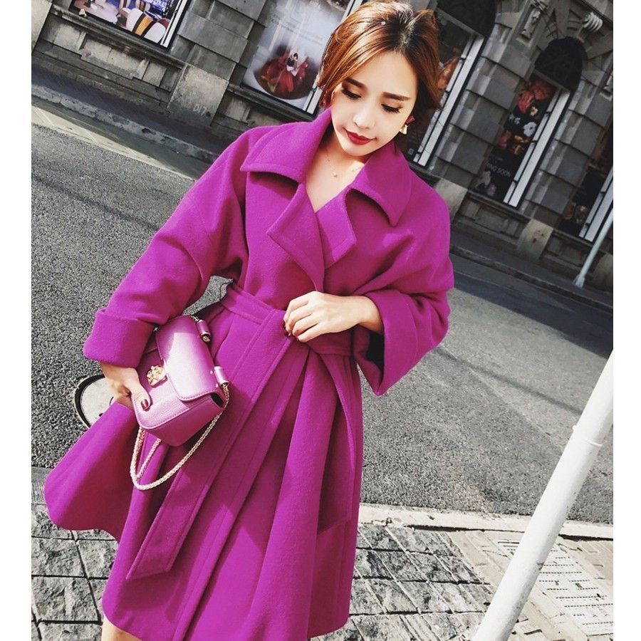 Fashion Thicken Womens Coats Warm Belted Slim Fit Full Length Overcoat Winter