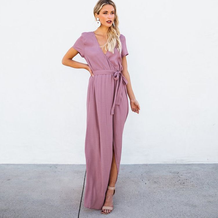 asymmetrical wrap maxi dress