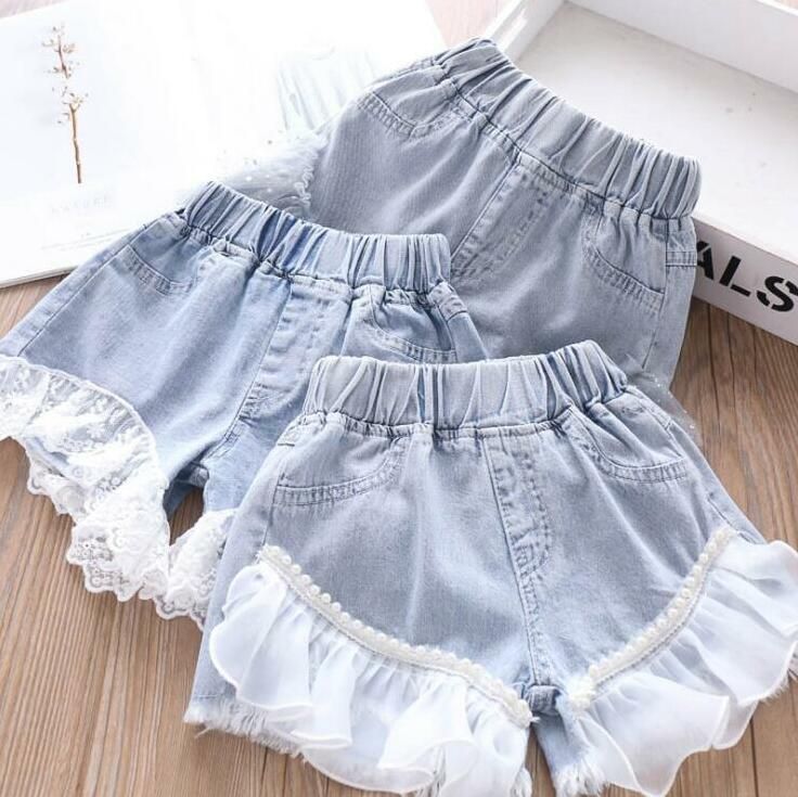 Groothandel Stijlvolle En Goedkope Product Type Baby Meisje Denim Shorts  Kinderen Parel Kant Patchwork Shorts Zomer Mode Korte Jeans Kinderen Mesh  Prinses Korte Broek Casual Shorts CYP662 |DHgate