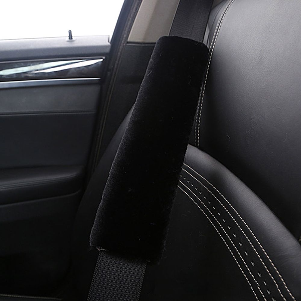 Blac 1J 2 Car Seat Belt Comfort Pads with Hook and Loop Seatbelt Strap Cover