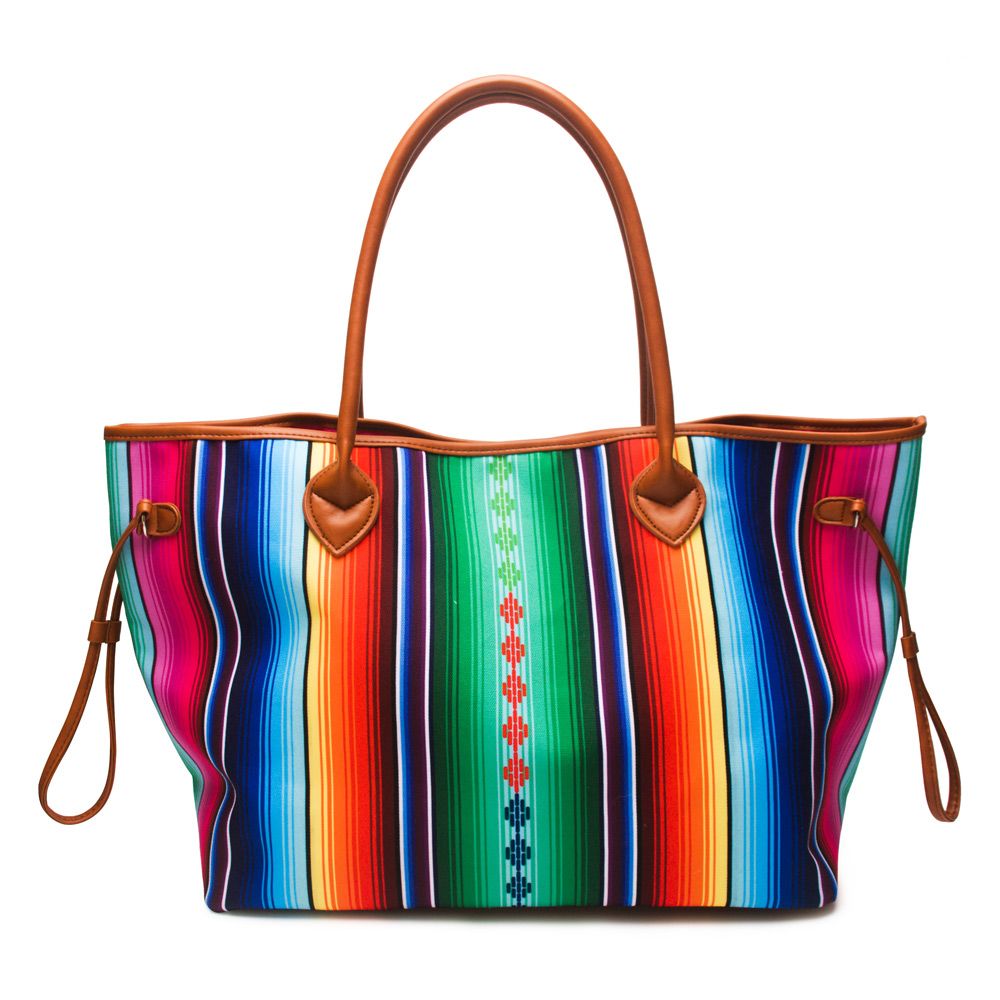 Wholesale Canvas Aztec Weekender Bag Serape Tribal Tote Bag Large Cheyenne Stripes Purse ...