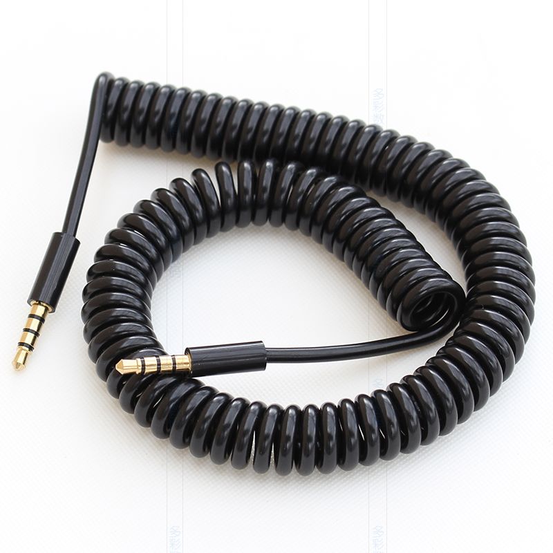 3.5mm 1/8 Audio AUX Auxiliary Coiled Audio Cable Cord Male To Male