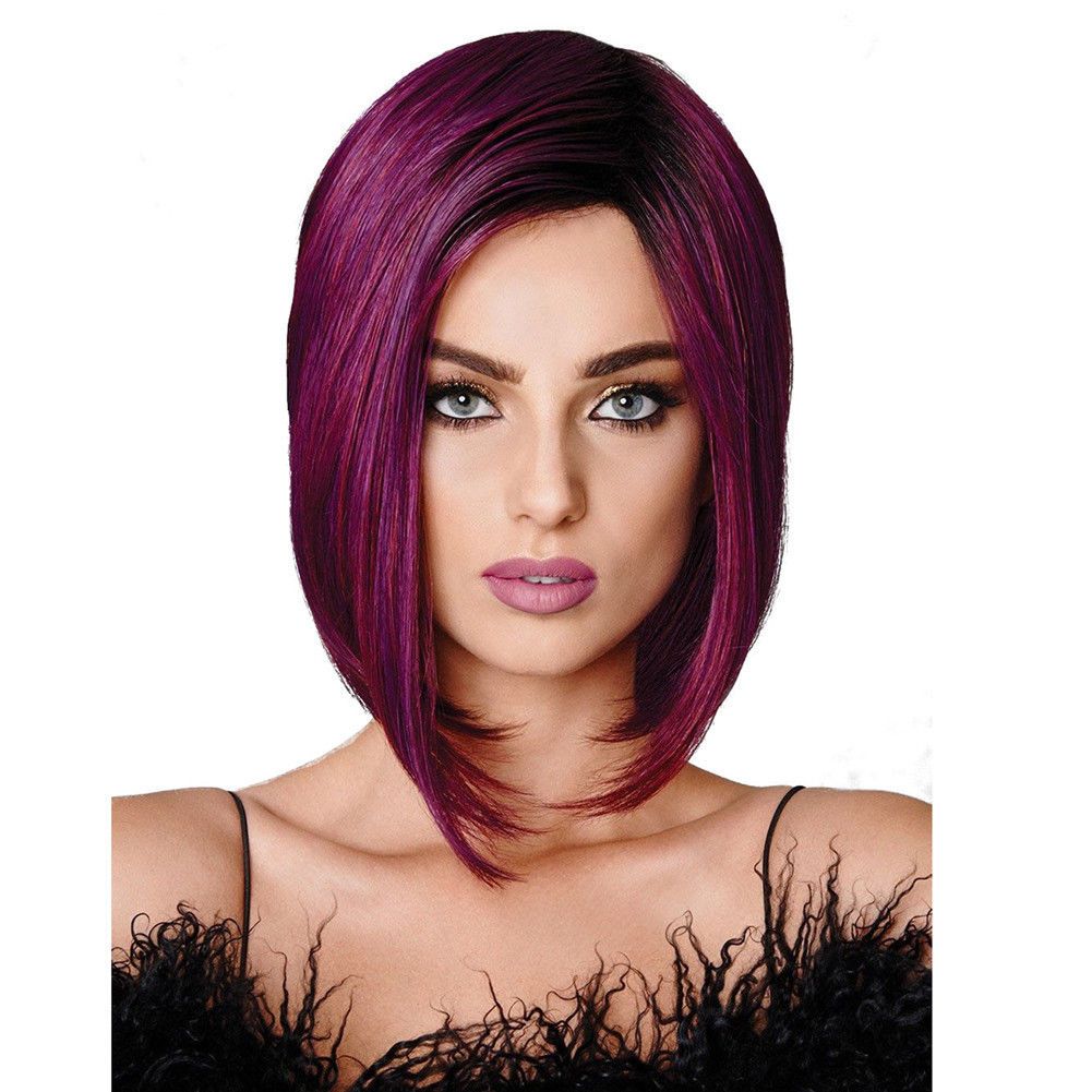 red purple wig