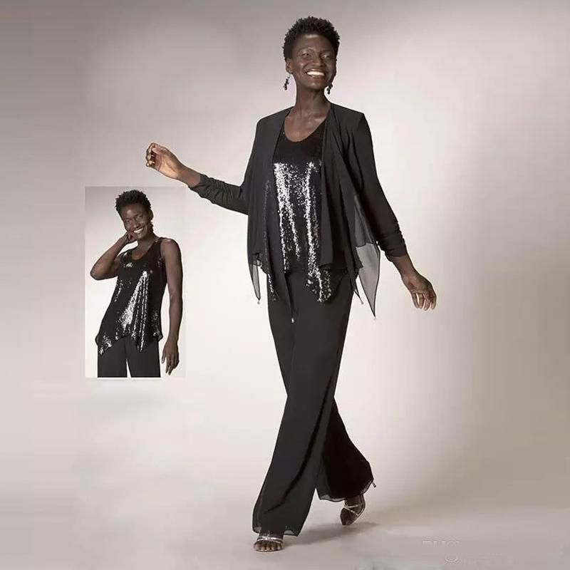 Elegant Black Mother Of The Bride Pant 