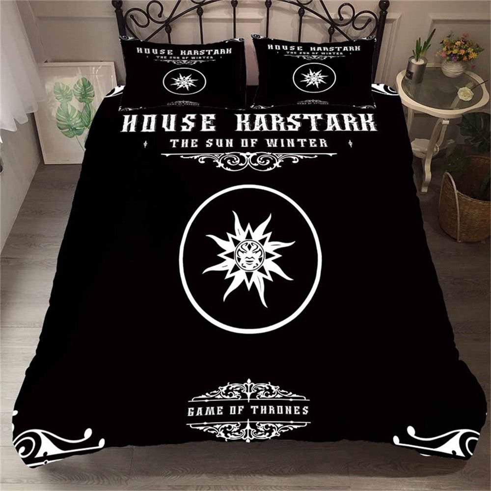 Sun Bedding Set Game Of Thrones Fashionable Black Duvet Cover King