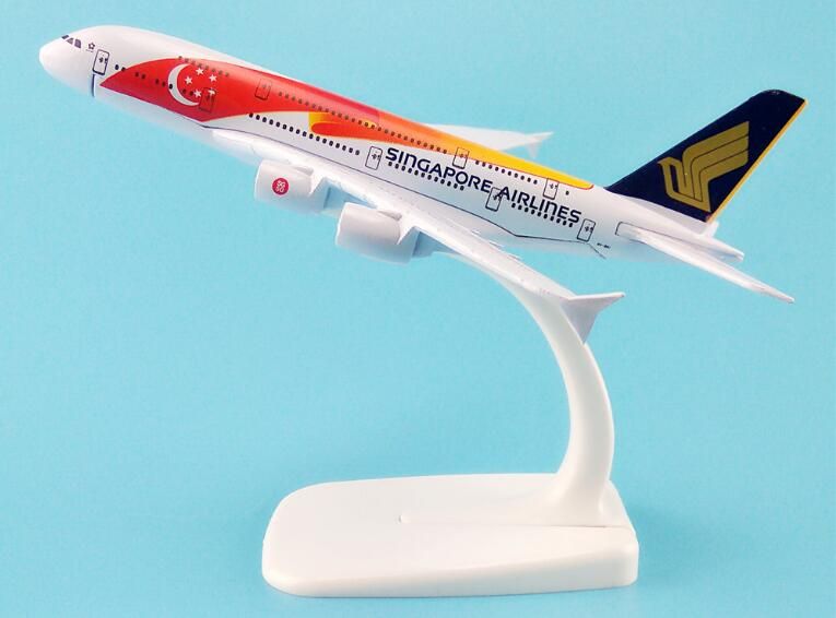 16cm Singapore Airline Airbus A380 Airlines Metal Desk Aircraft Plane Model SIA