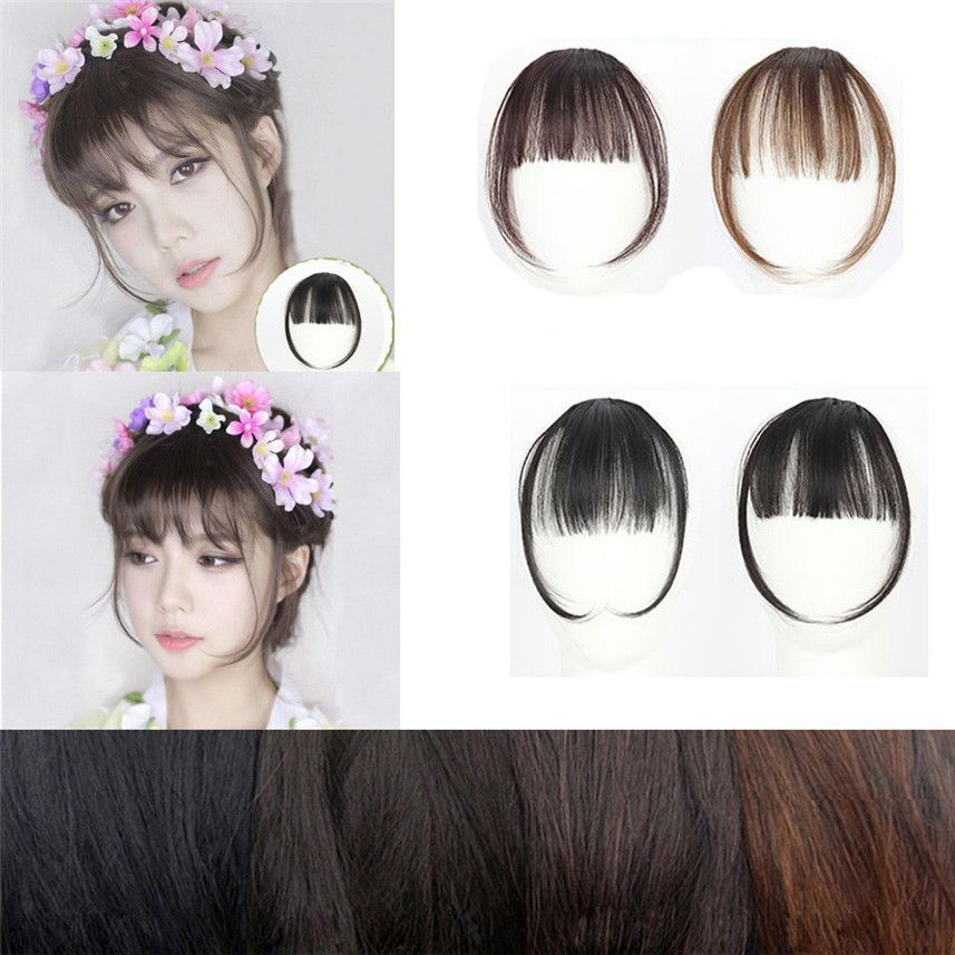 100 Human Hair Bangs Clip In Bangs Natural Black Hair Extension
