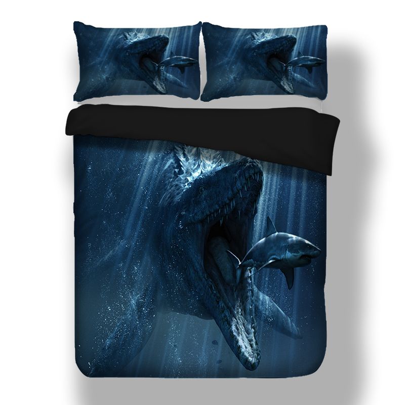 Shark And Dinosaur Bedding Set Single Double King Size 3d Print