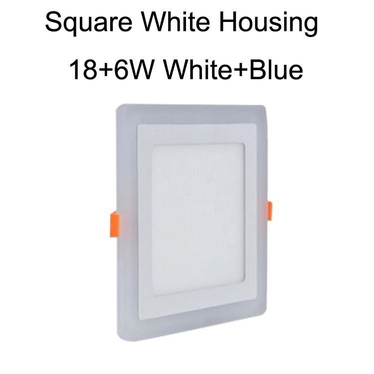 Quadrado branco Housing 18 + 6W Branco + Azul