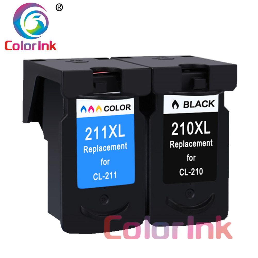 2 Pack PG210XL CL211XL Ink Cartridge Set For Canon 210XL 211XL PIXMA