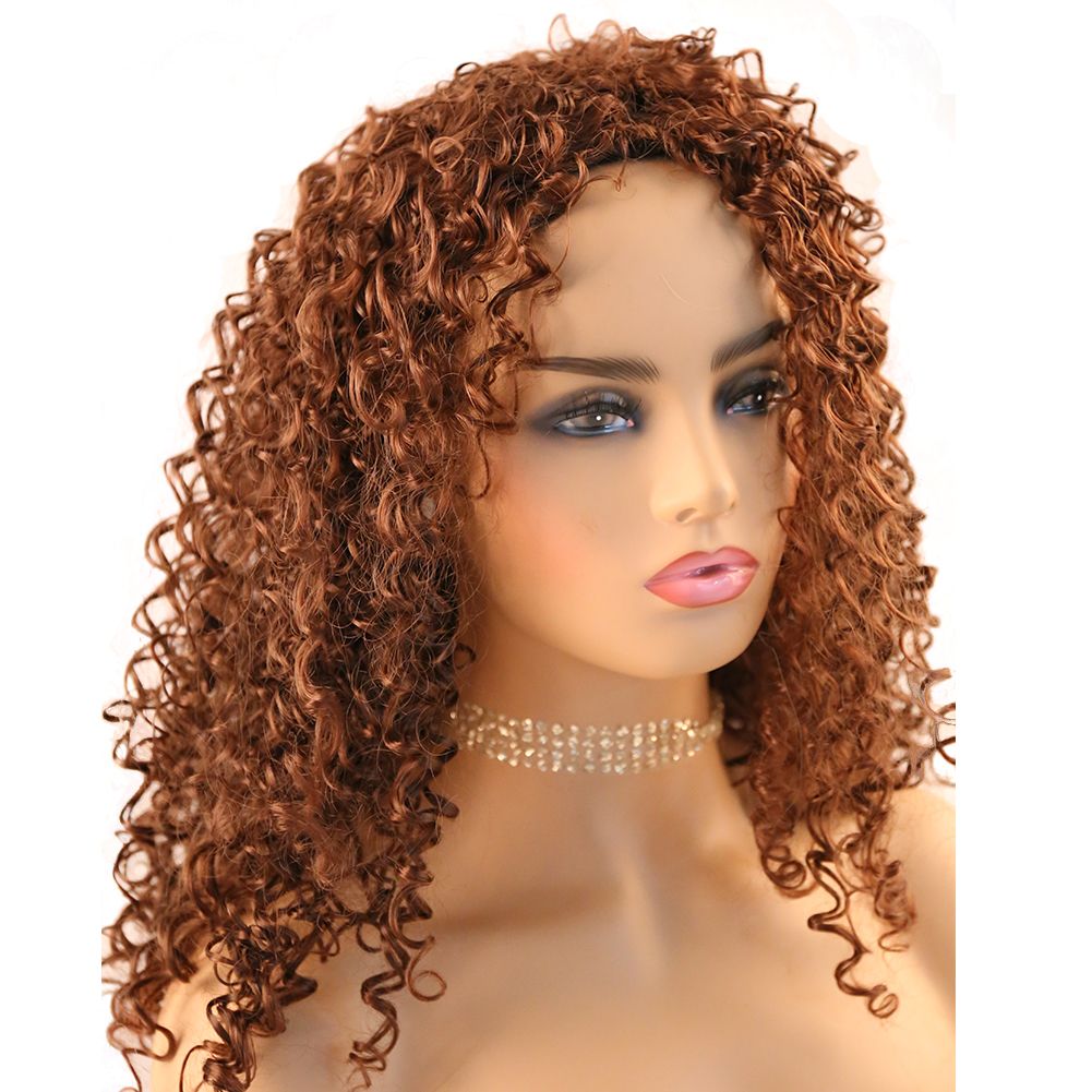 Dark Brown Short Synthetic Curly Wig Cosplay Wigs For Black Women