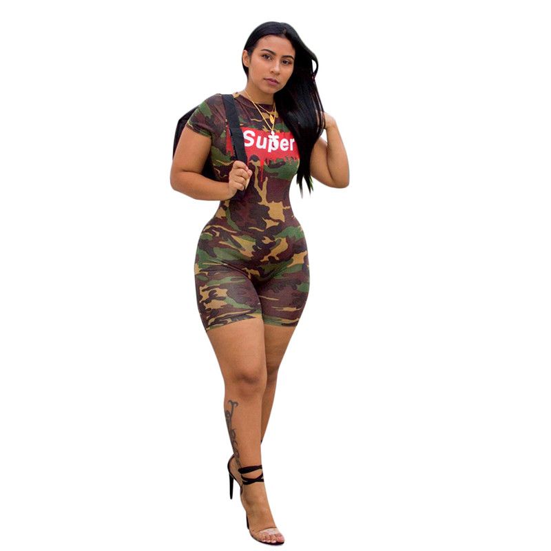 camo short jumpsuit