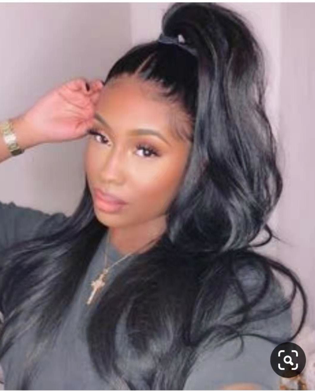 Drawstring Straight Wavy Ponytail Hairstyle For Black Women