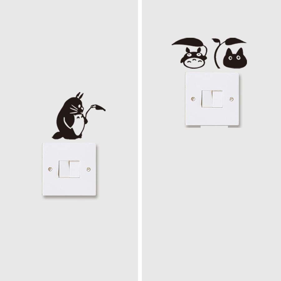 Funny Skeleton Wall Sticker Switch Vinyl Decal Funny Lightswitch Kid Room DIY 