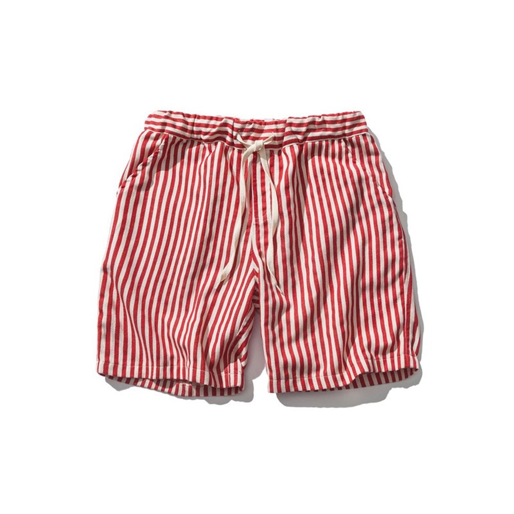white shorts with red stripes