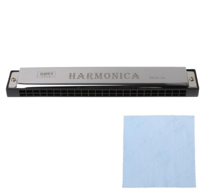 Professional 24 Hole Harmonica C Key Metal Harmonica Woodwind