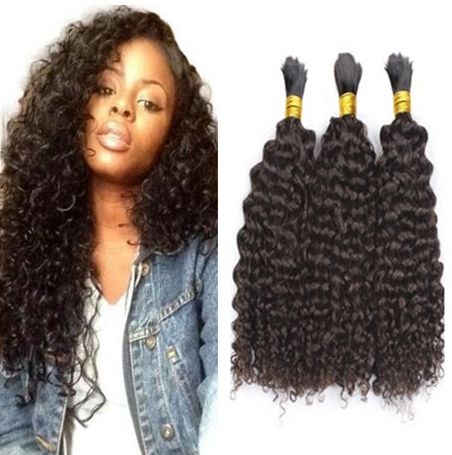 Mongolian Bulk Hair Micro Mini Braids Afro Kinky Curly Bulk For