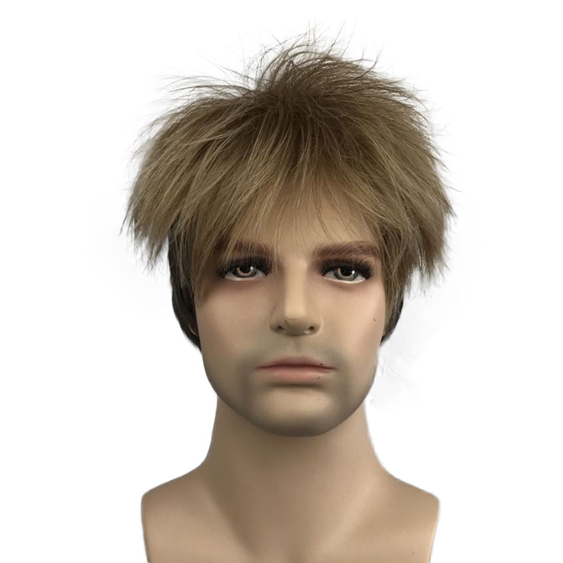 Short Men Wig Fake Synthetic Fluffy Top Golden Boy Wig Men Hair