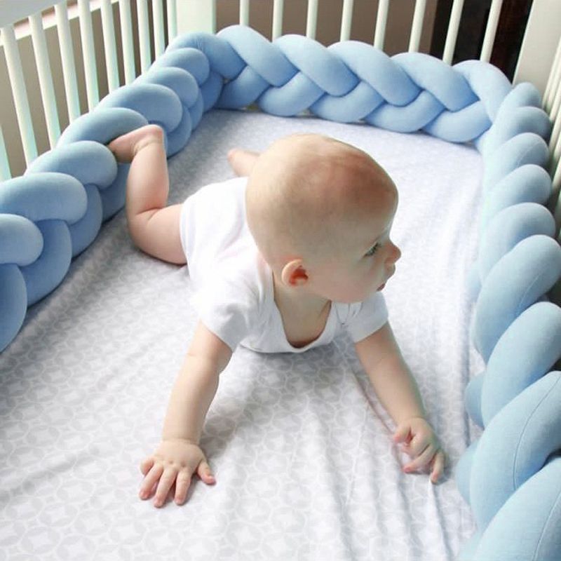 2M Baby Colorful Soft Knot Braided Children Bed Fence Cradle Bedding Cushion