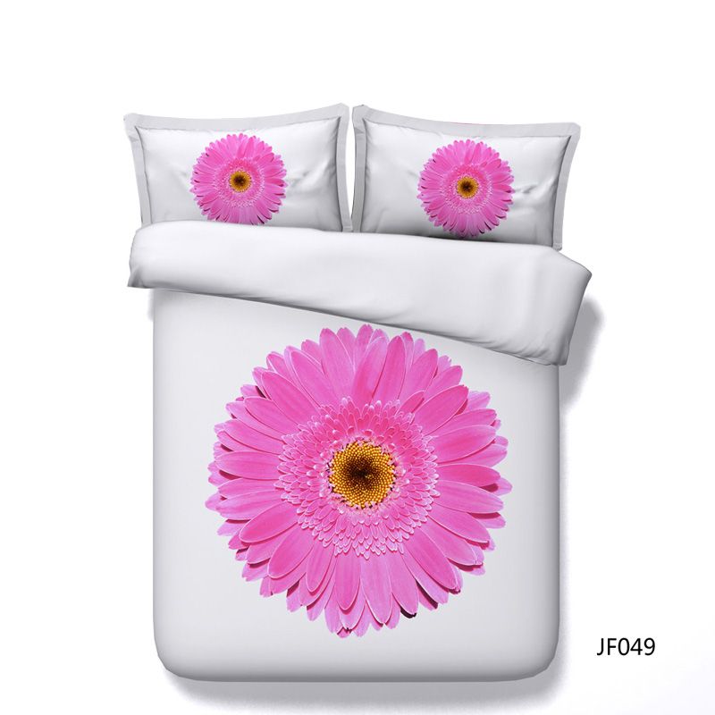 Pink Flower Duvet Cover 2 Pillow Shams Bedding Sets Teens Girls