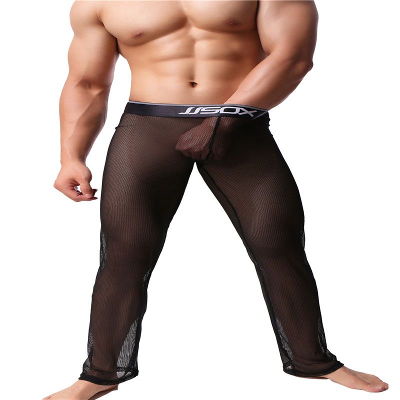 Pantalones transparentes la moda sexy de los hombres, Pantalones de pijama a de los